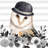 Owl detective - 32"x32" art on canvas