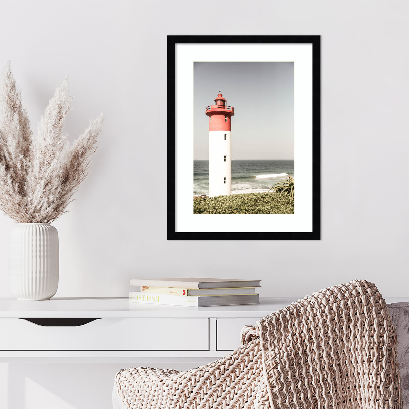 Daisey "Oyster Box Lighthouse" Print, Black, 21" H x 16" W