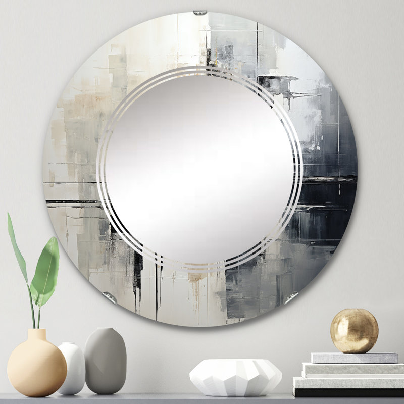 Mekbuda - Miroir mural moderne rond, 24 po x 24 po