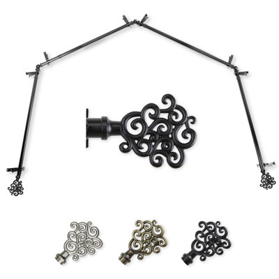 Ensemble de tringle à rideaux simple et quincaillerie Reinaldo