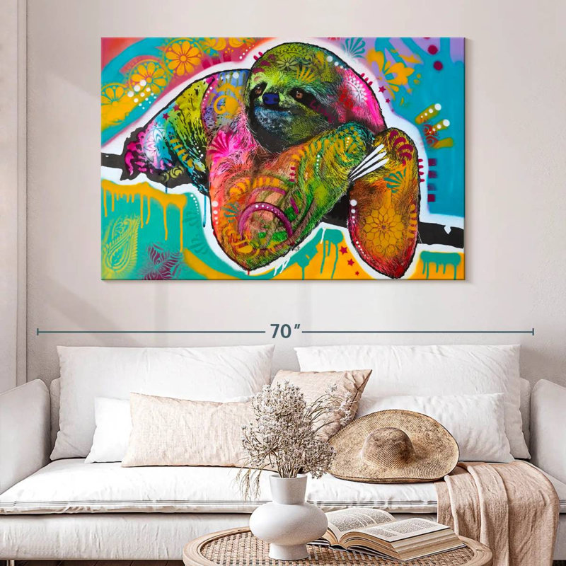 Brampt Colorful Sloth, 34" H x 51" W