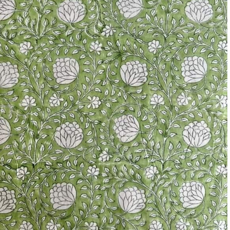 Nappe rectangulaire - Eden floral vert et blanc, P 60 po x L 90 po