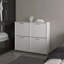 Armoire de rangement blanche à chaussures inclinable avec plusieurs compartiments et design moderne