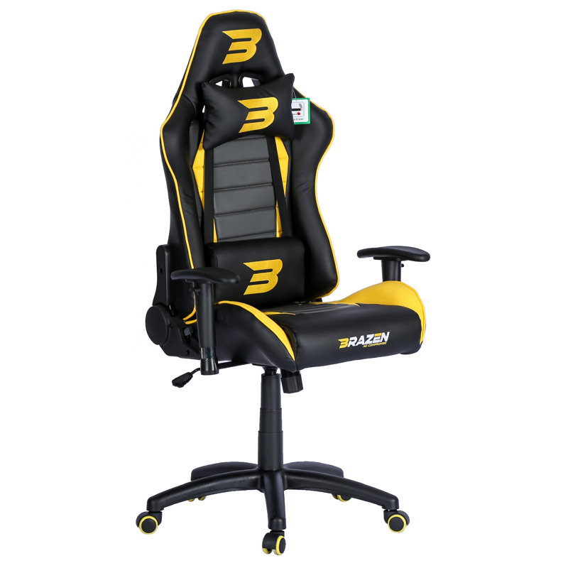 BraZen Sentinel Elite PC Gaming Chair, Yellow/Black
