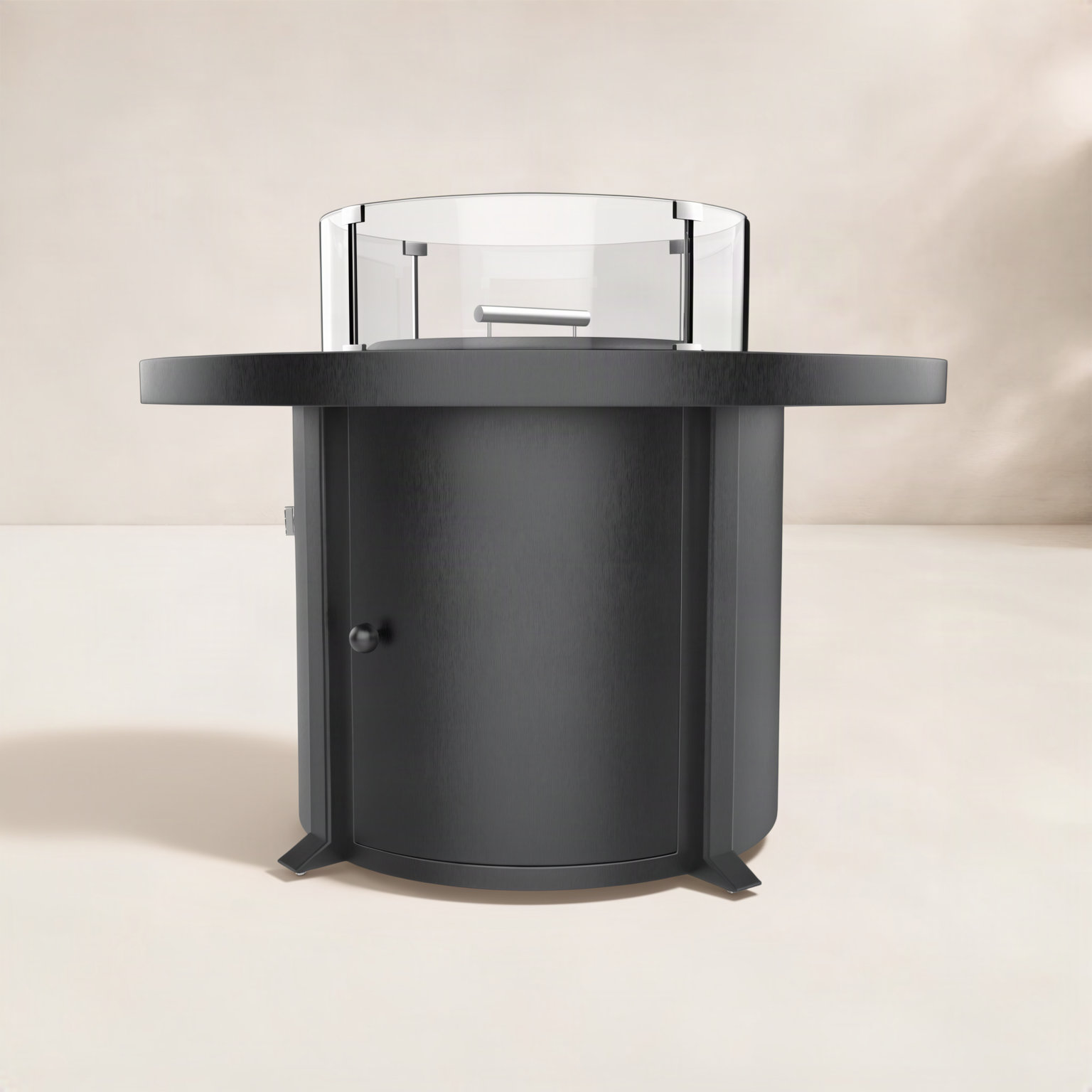 Round Fire Pit Table, Cream;Gray