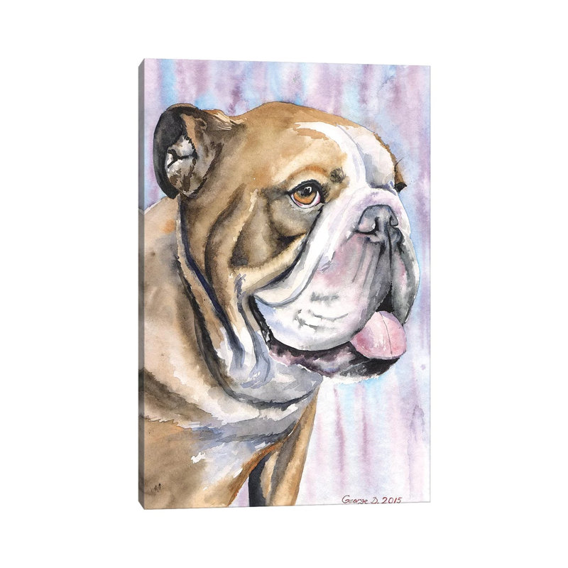 English Bulldog IV by George Dyachenko - Wrapped Canvas Print, 20.32 cm H x 30.48 cm W