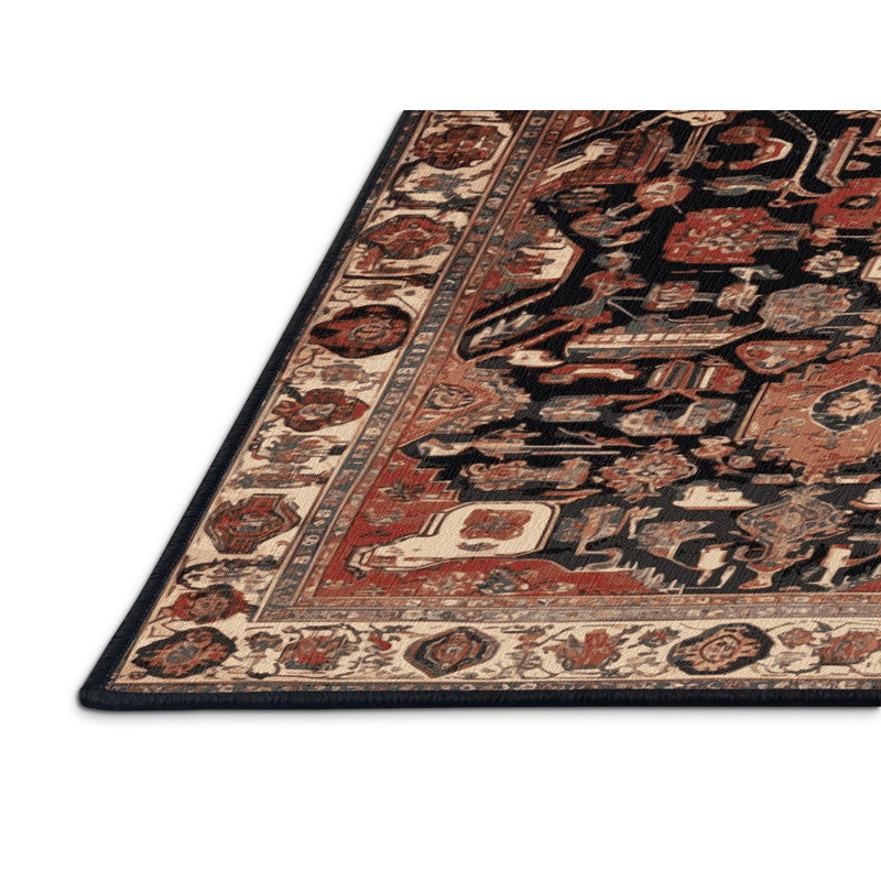 Tapis brun lavable à la machine, Round 4'
