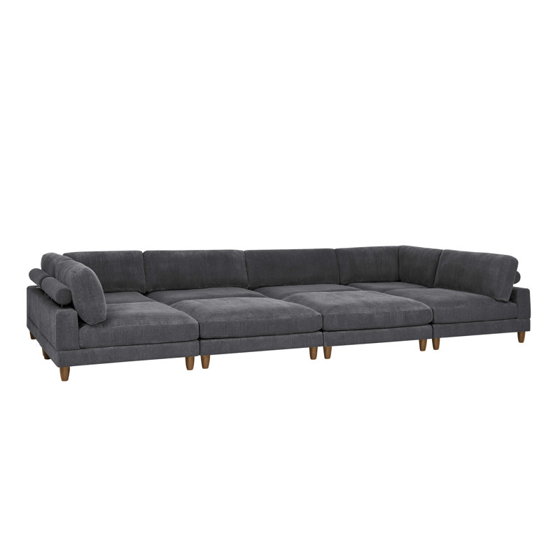 Corduroy Sectional, Gray Corduroy