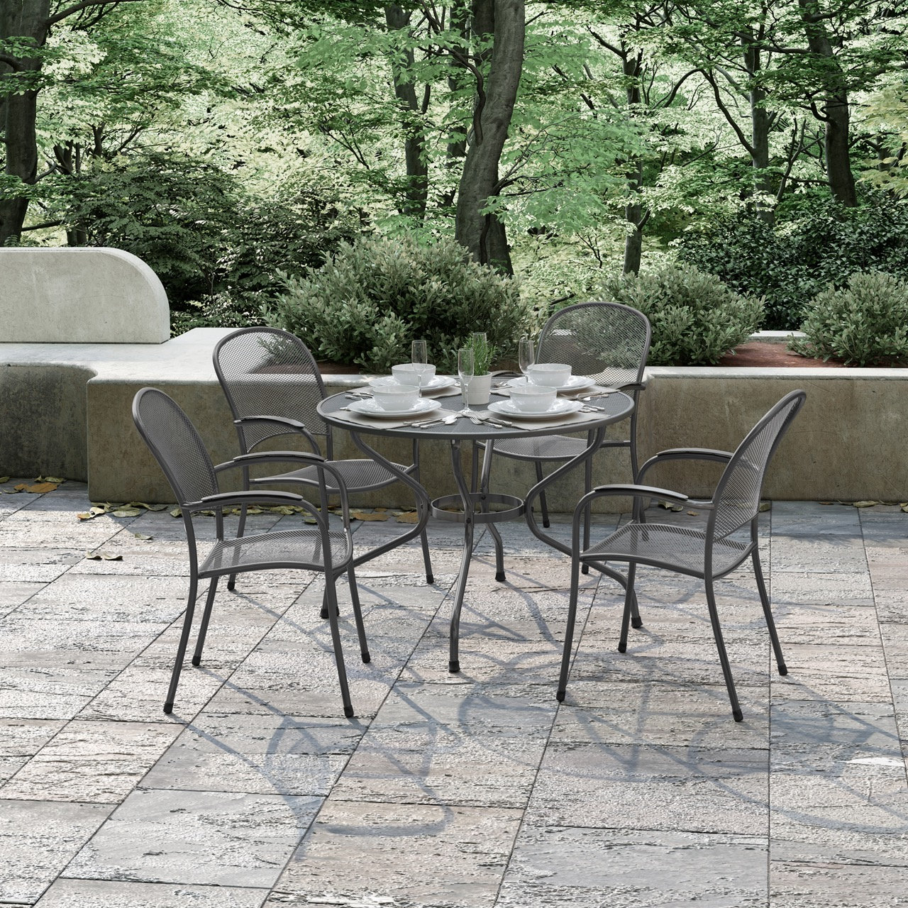Waynesboro 42 " Patio Dining Set, Gray