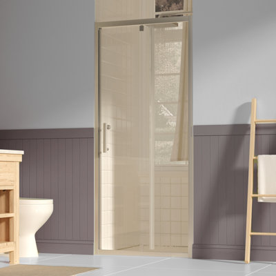 Porte de douche à pivot 31-33 pouces en nickel brossé