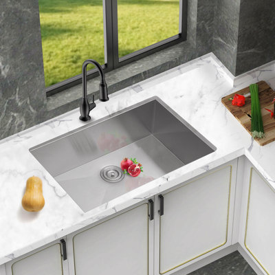 28 Inch Undermount Sink - 28" X 18" X 9" Undermount Stainless Steel Kitchen Sink 16 Gauge 9 Inch Deep Single Bowl Kitchen Sink Basin, Includes Drain Assembly (No Additional Accessories)