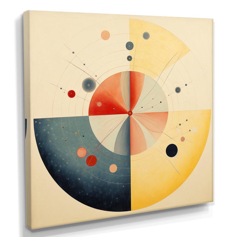 Arcane Mandala - art mural géométrique, H 36 po x l 36 po, Toile tendue