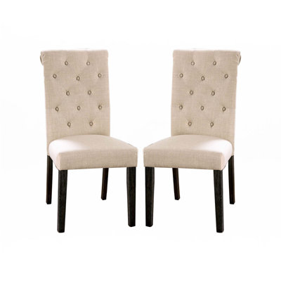 Set Of 2 Fabric Upholstered Dining Chairs