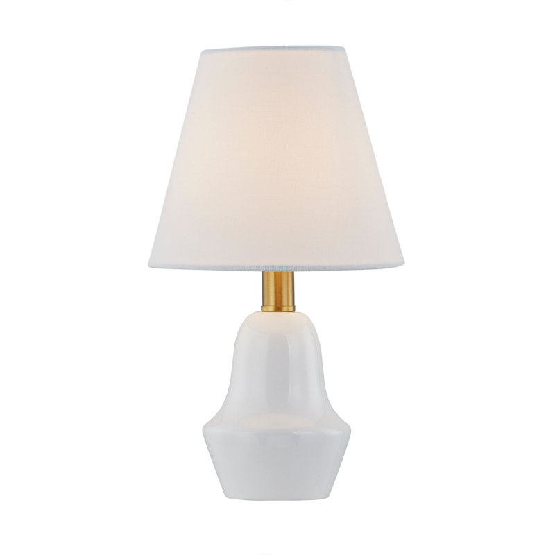 Andi 12" Mini Lamp with Linen Shade, White