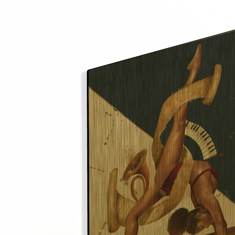 « Fluency » de Salaam Muhammad, tableau mural en métal doré, 30,5 x 40,5 cm, 12"x16"