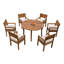 5 Seats 6 Pcs Grade-A Teak Wood Dining Set: 48" Round Table And 5 Veranda Arm Chairs #01Vr0206-1005149319-1042016268