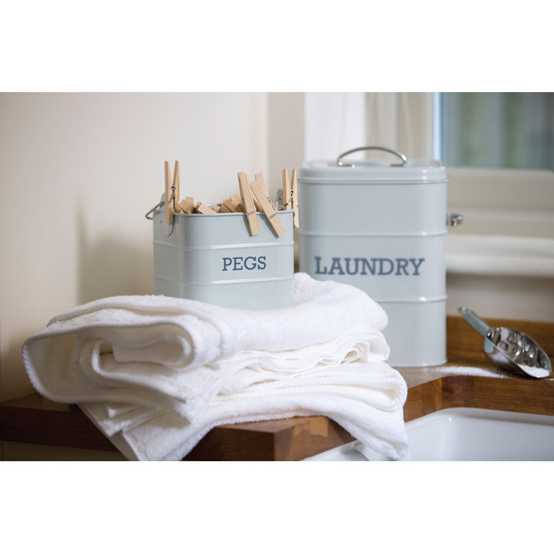 Living Nostalgia 2 Piece Laundry Set, French Grey