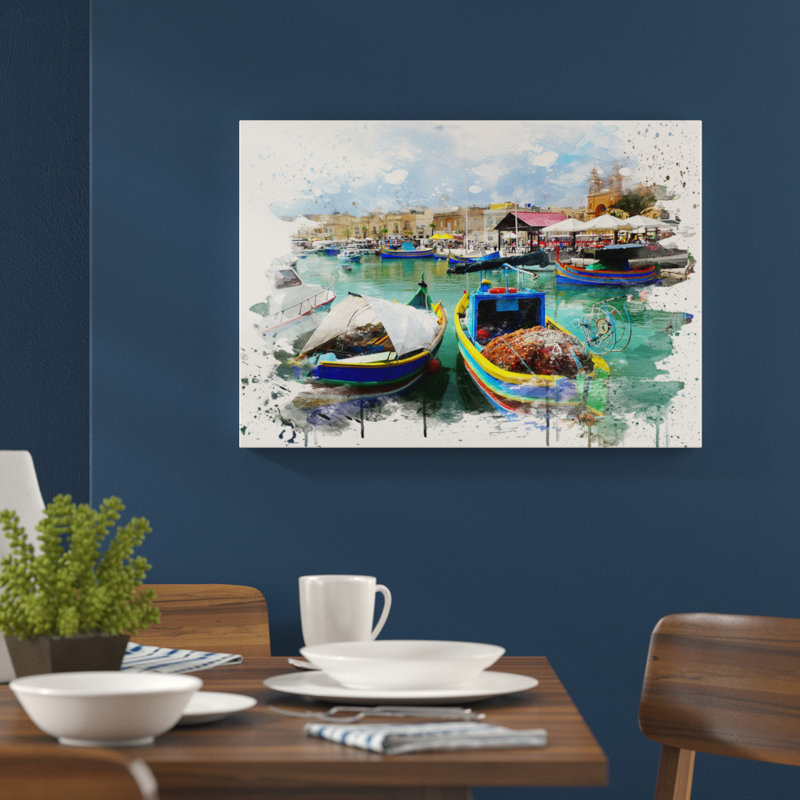 Fishing Boat Malta - Frameless Print, 29.7cm H x 42cm W