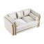 Causeuse moderne de 62 po avec accoudoirs à garniture dorée double couche-1382100809-1382206959