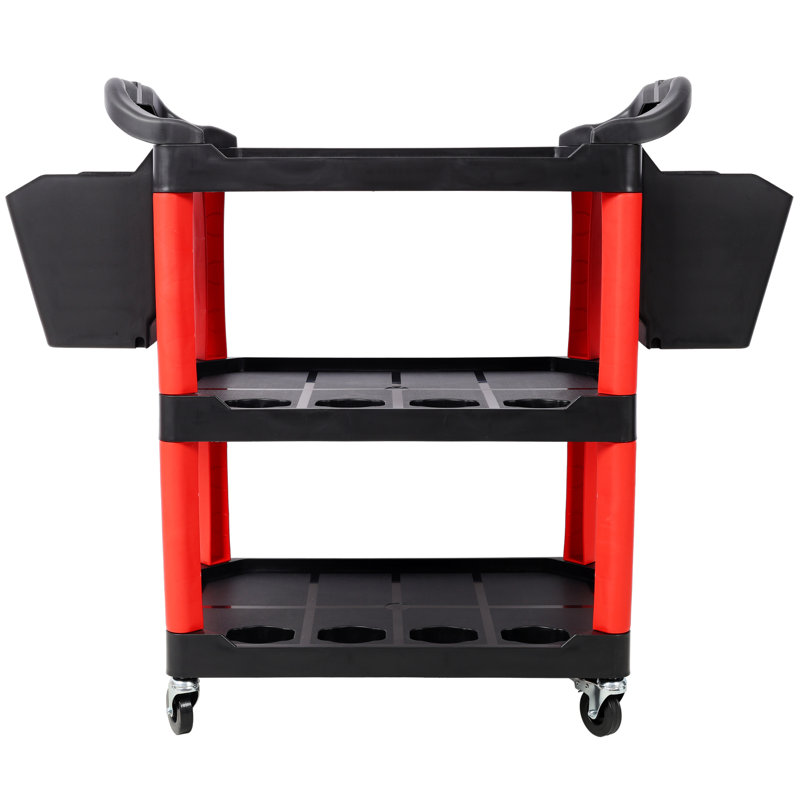 3 Tier Rolling Auto Detail Cart With Wheels for Garage Workshop Tool Storage