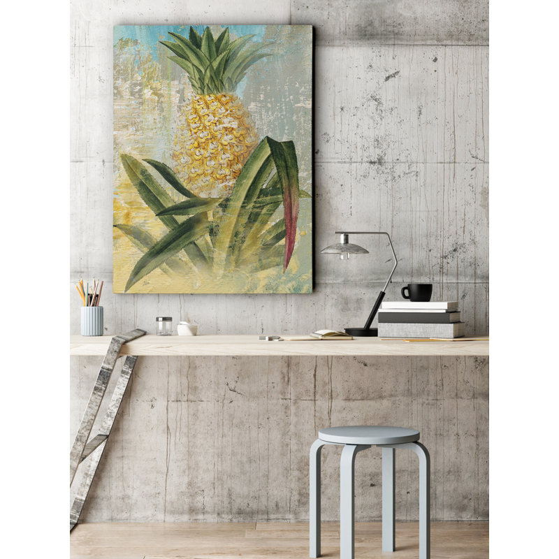 « botanique ananas », impression sur toile tendue, H 16 po x l 20 po x P 1,5 po