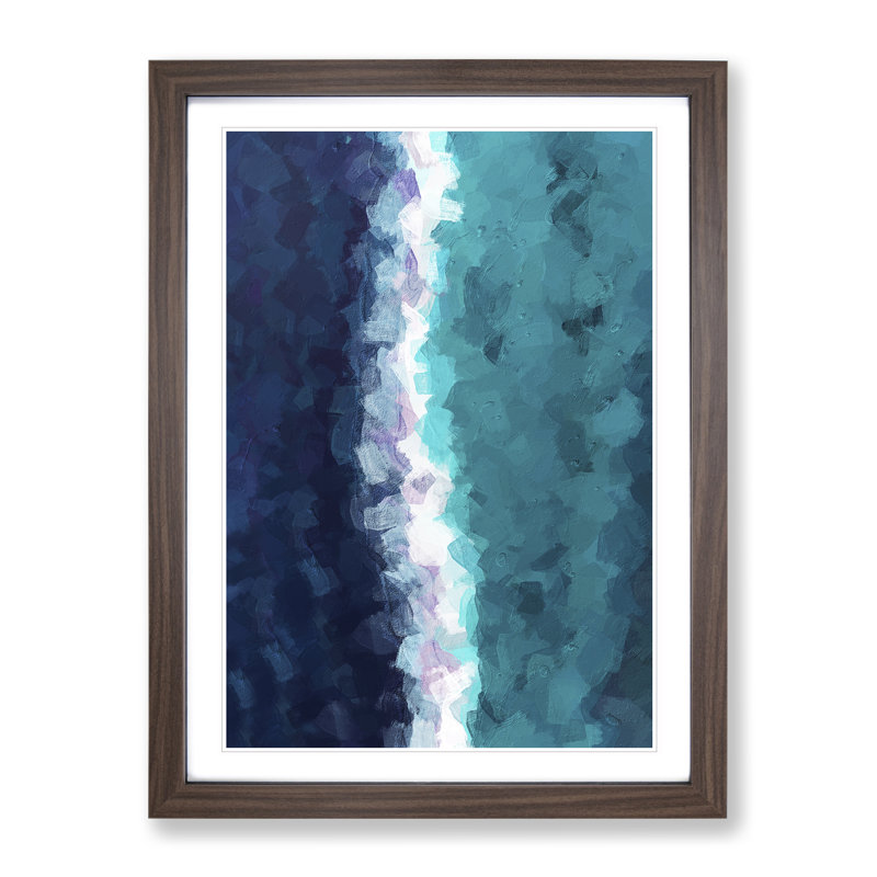 Atmosphere Abstract - Single Picture Frame Painting, 34cm H x 25cm W x 2cm D, Walnut Framed