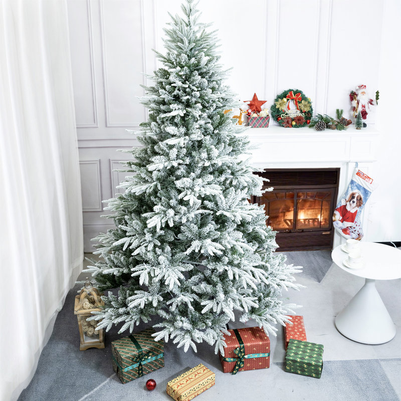 Pine Flocked Christmas Tree, 6'