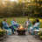 Outdoor HDPE Adirondack Chair Set of 4, Patio Bar Stools-328713553