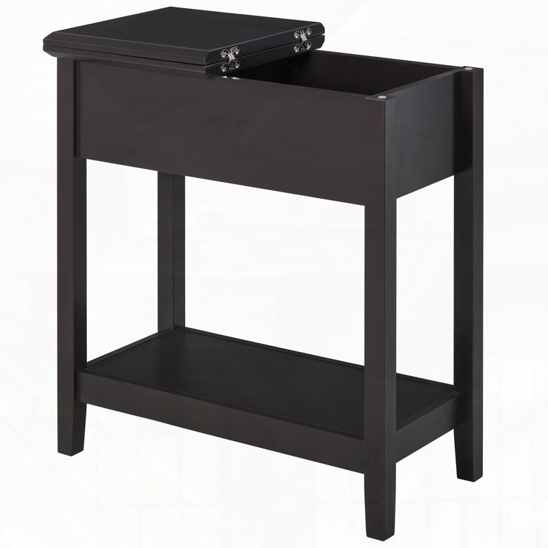 End Table, Narrow Side Table with Flip Top, Storage Cabinet