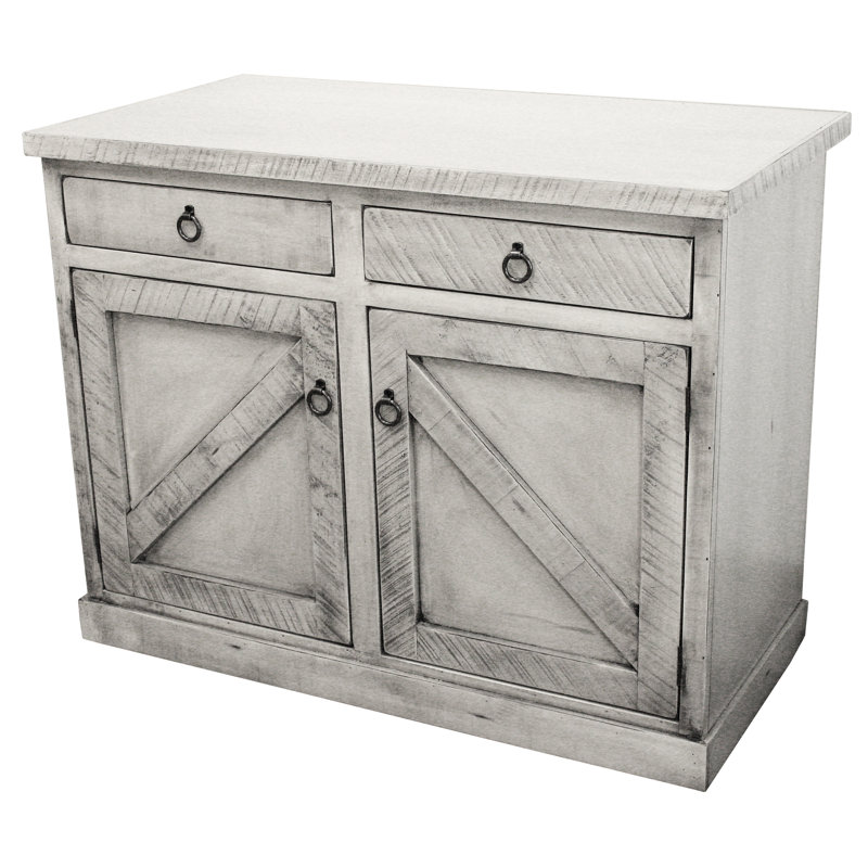 Berrien Solid Wood Kitchen Island, Burnt Red