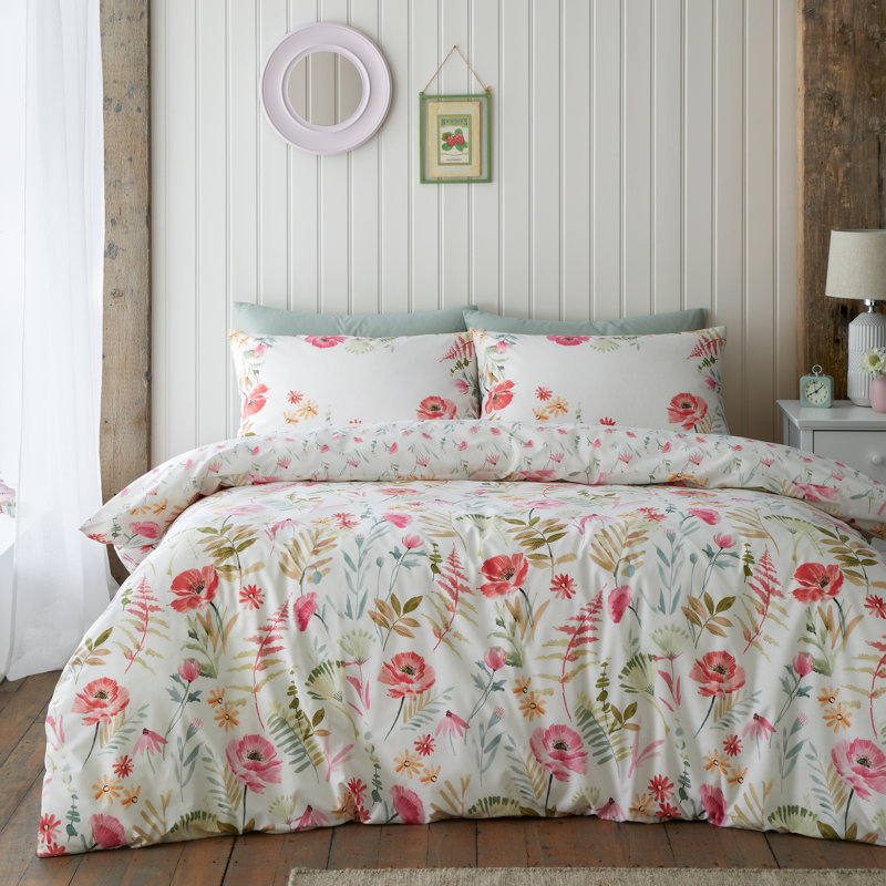 Ella Poppy Reversible Duvet Cover Set, Double
