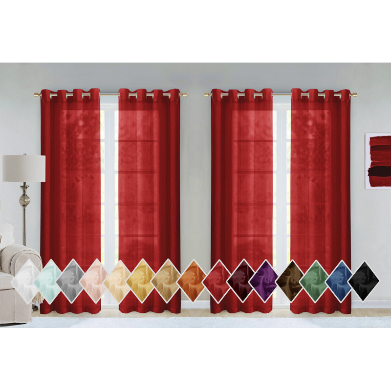 Rideau transparent synthétique, Rouge