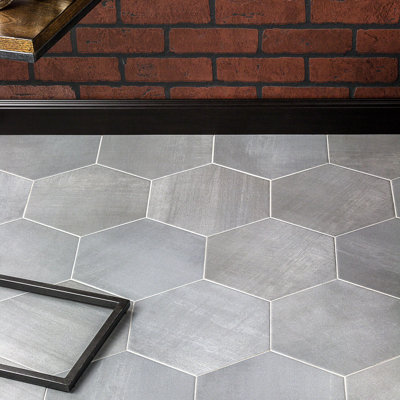 Carreau de porcelaine d'aspect béton hexagonal pour plancher et mur de 10 po (10,76 pieds carrés) Turner