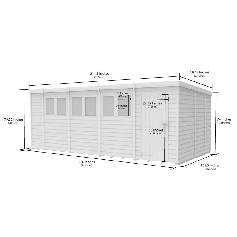 18x9 Pent Composite Shed