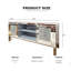60" Mirrored Tv Stand With Crushed Diamond Glass Doors