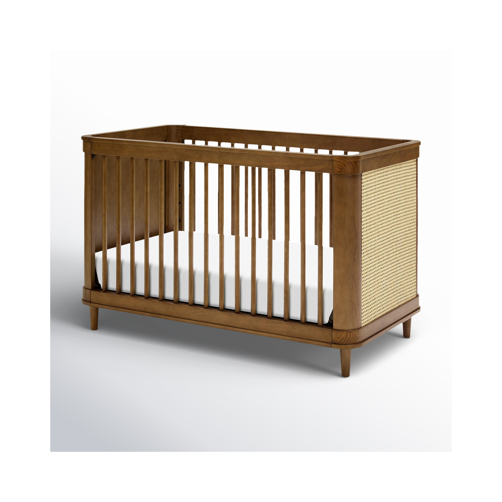 Marin with Cane 3-in-1 Convertible Crib, Natural/Walnut