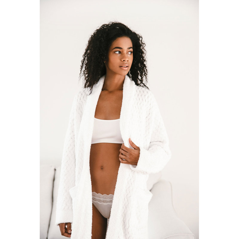 Snug Waffle Robe, XL, Clear White