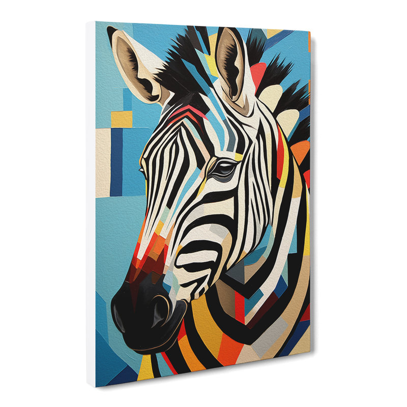 Zebra Geometric No.3 - No Frame Print, 60cm H x 40cm W x 3cm D