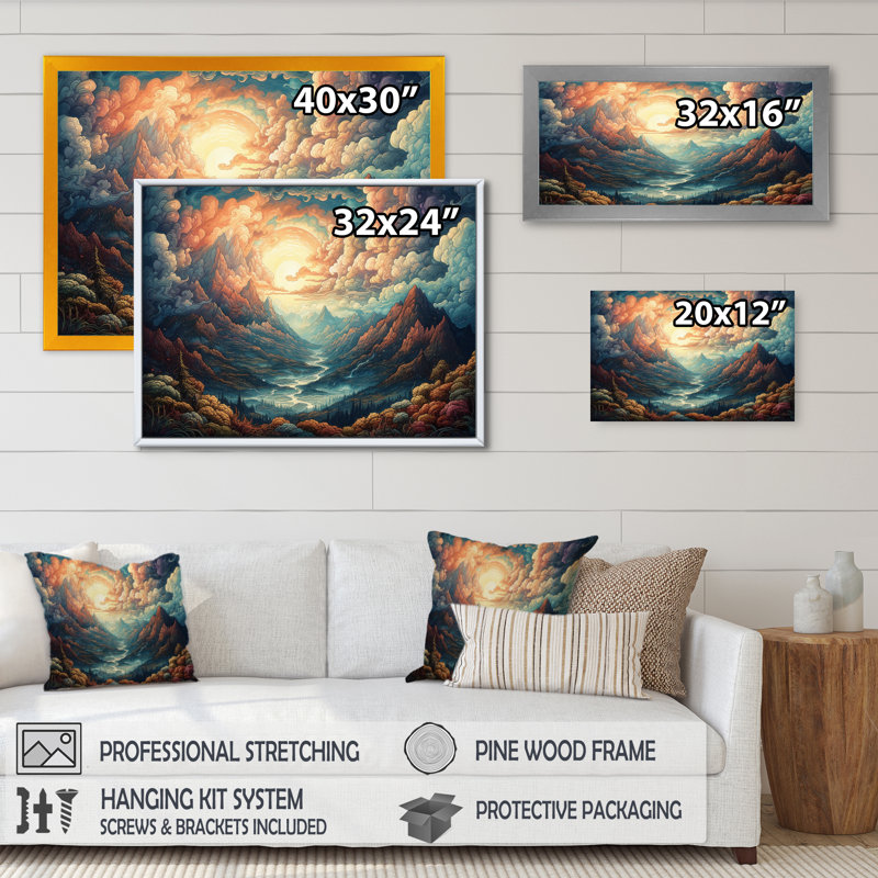 Storm Brewing IV, reproduction d'art sur toile, H 12 po x l 20 po x P 1 po, Cadre flottant doré
