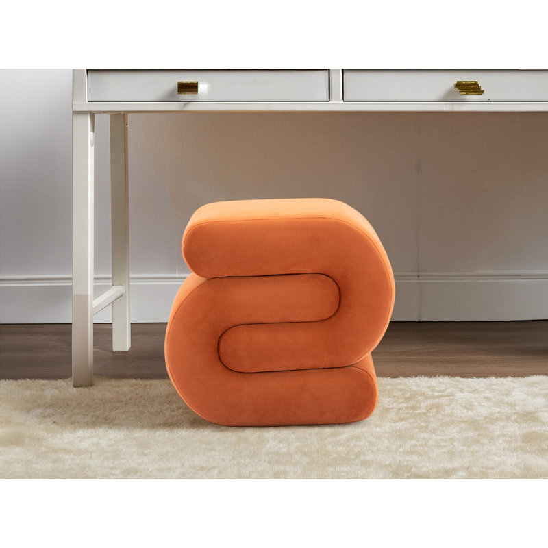 Serpa S-shape Ottoman-Makeup Stool-Footstool, Orange