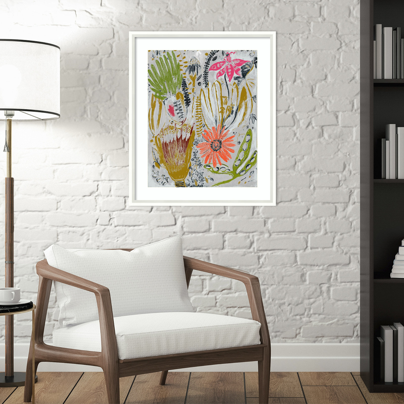 Tropical Blooms by Maya Woods, White, 21" W x 25" H
