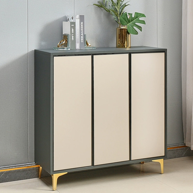 Gray + Beige Aluminum Shoe Storage