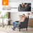 29"W T-Cushion Polyester Solid Wood Small Bedroom Chairs Mid Century Modern Accent Chair -111518316