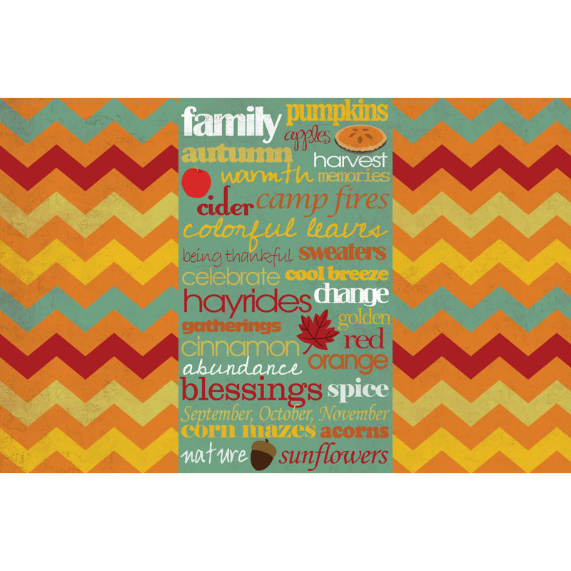 Harvest Words 2 - Wrapped Canvas Print, 30cm H x 46cm W x 3.8cm D