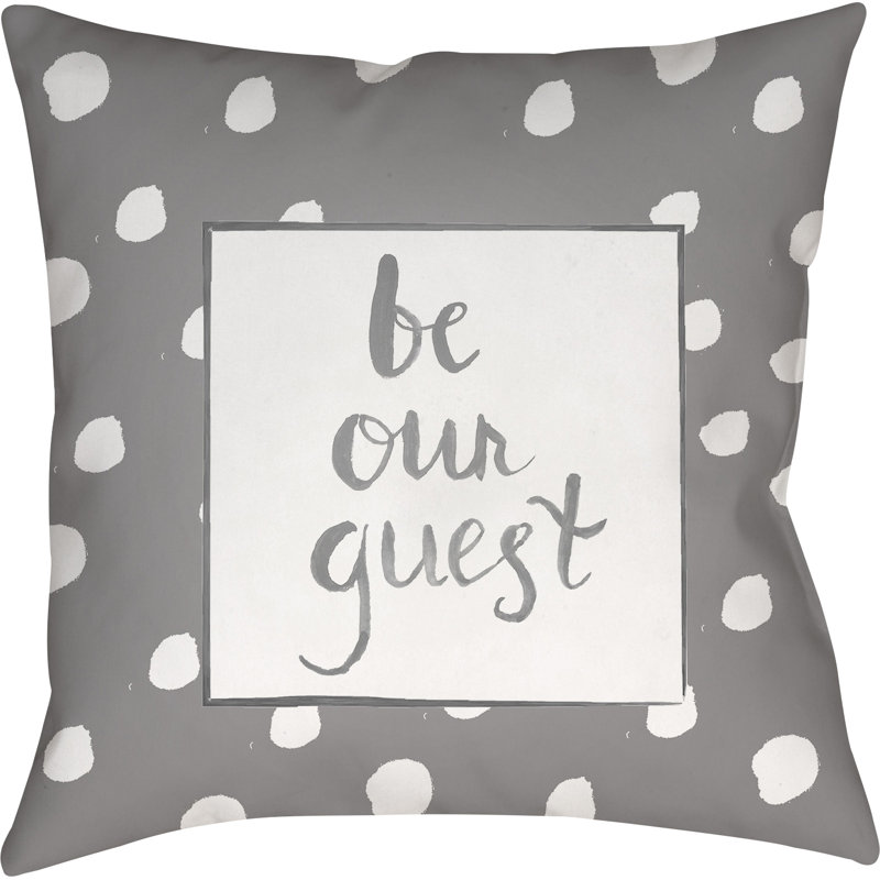 Polka Dots Throw Pillow, 20" H x 20" W x 4" D, Gray