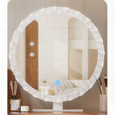 Miroir de maquillage Crystal Edge à DEL avec éclairage à intensité variable 3 couleurs pour une application impeccable et une meilleure visibilité