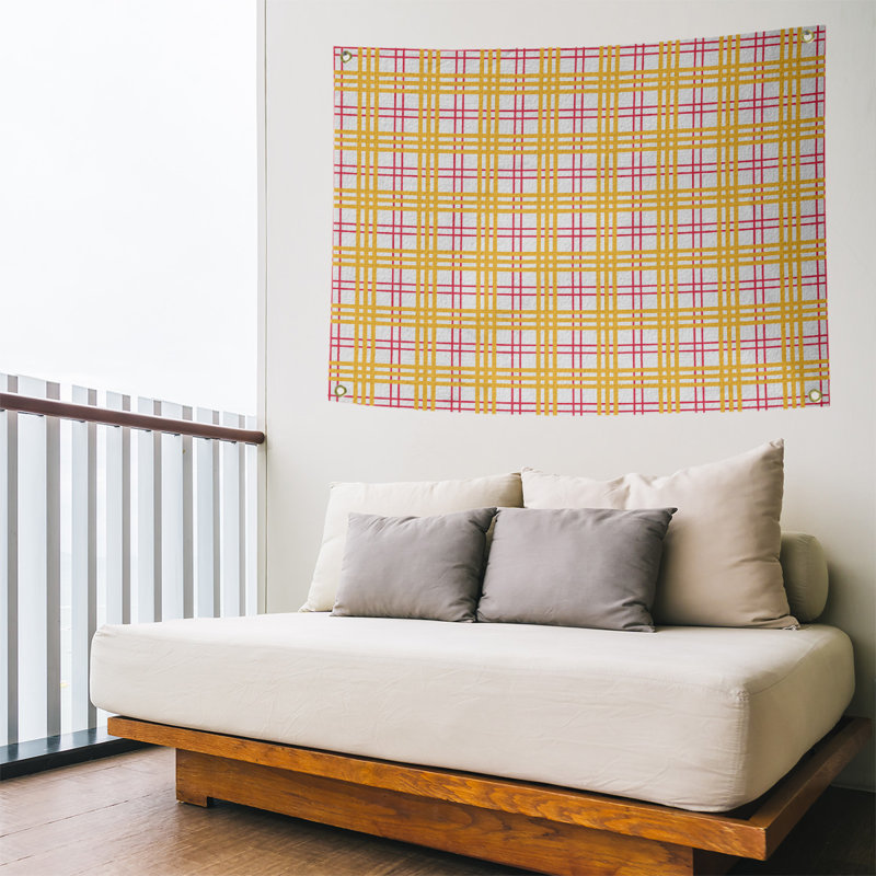 Tapisserie en polyester Kansas City Luxury, H 50 po x l 59 po, Blanc / rouge / doré