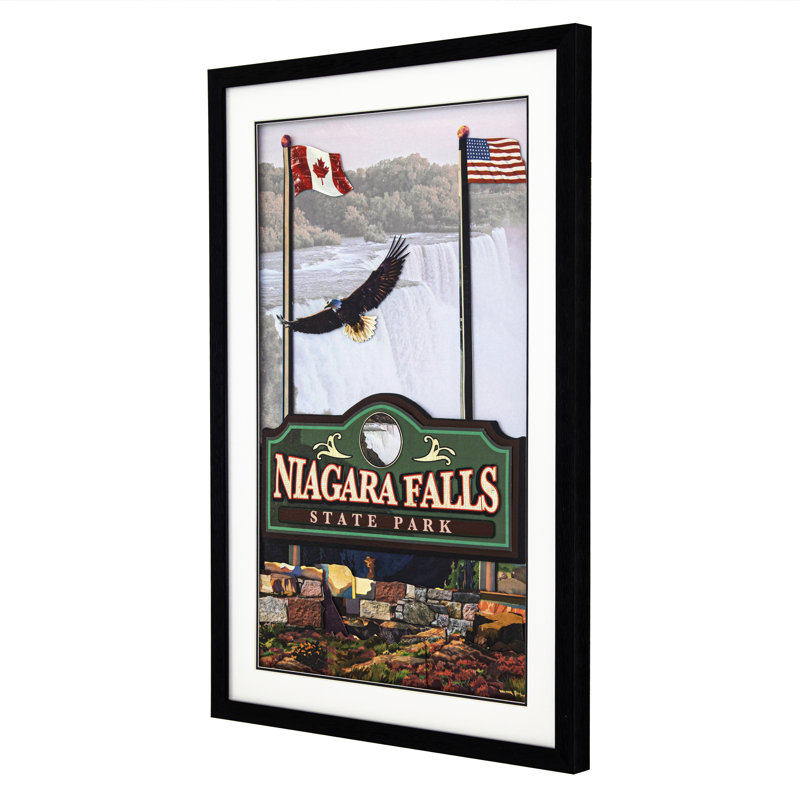 Apsara «Niagara Falls» - collage 3D, art mural l 24 po x H 36 po, encadré