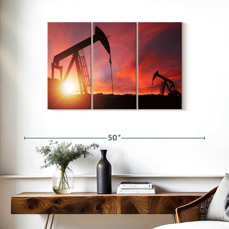 Lilie Pumpjacks Silhouette, 24" H x 38" W