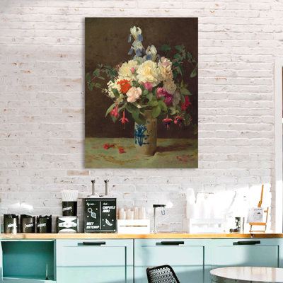 Vase Of Flowers by George Cochran Lambdin - Wrapped Canvas Print